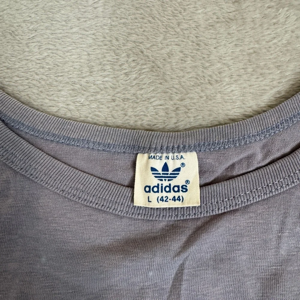 VTG 80s Adidas Body Tank Top Shirt‎ Mens Large Gray Preowned Faded USA